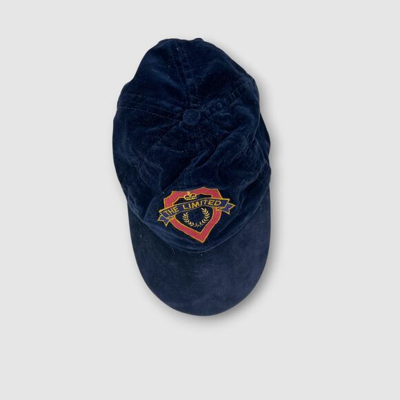 Vintage 1990s The Limited Navy Velvet Crest Cap - Picture 3 of 6